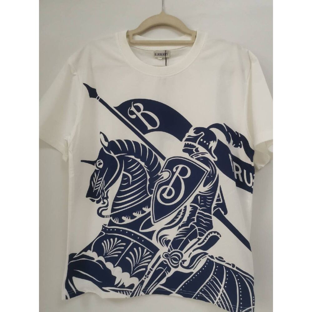 BURBERRY Short Sleeve T-Shirt 2026 New Printed Knight Crew Neck Unisex